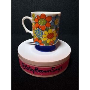 MCM Retro Pedestal Mug Stacking Cup Groovy flower design